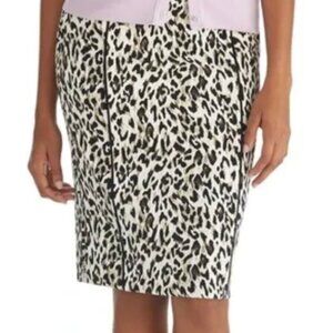 MEOW! White House Black Market Leopard Print Skirt 14